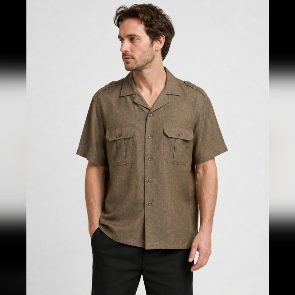 Vintage IRVINE PARK Large Safari Button Up Polyester